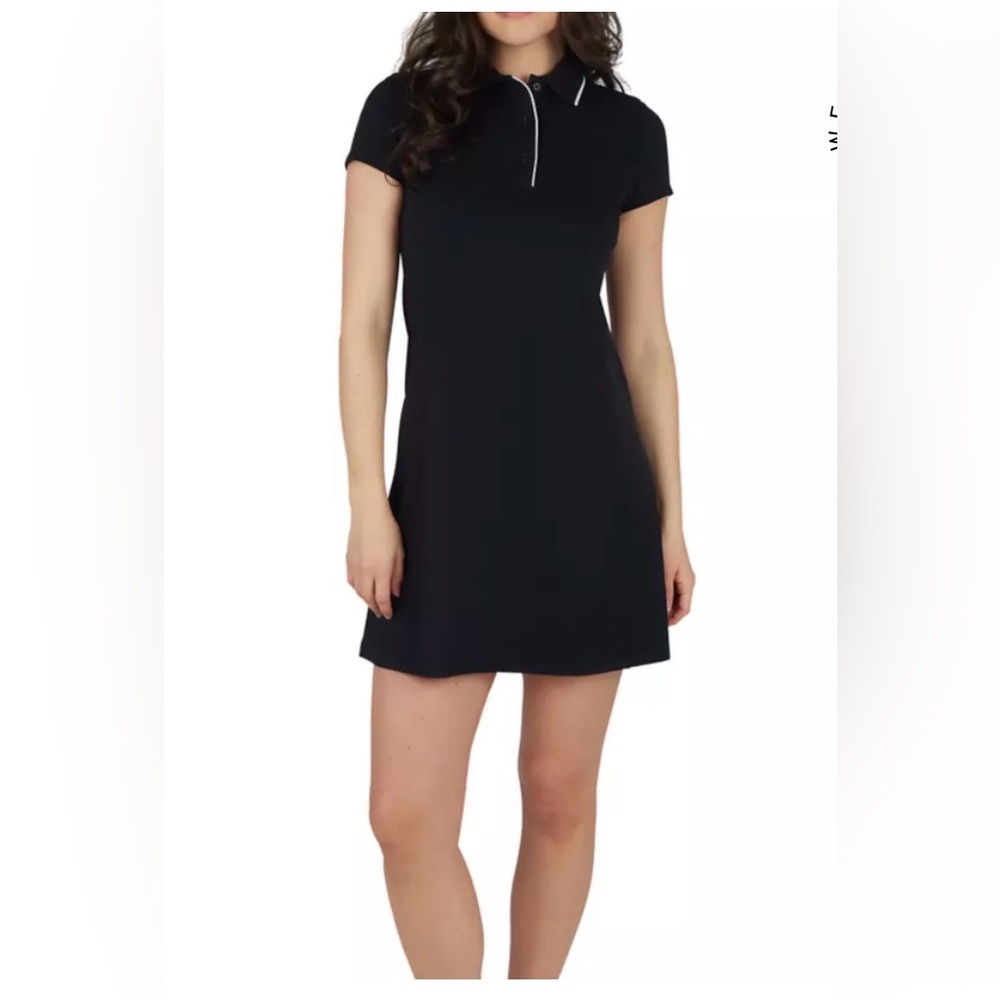 Yogalicious Black Polo Short Sleeve Mini Dress